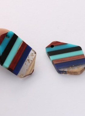 条纹简约树脂吊坠项链个性纯手工情侣男女生日礼物