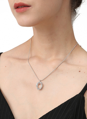 CUSSK 不规则环形圆圈吊坠轻奢简约几何项链小众高级感蛇骨链