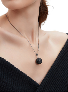 CUSSK 天然石项链简约冷淡风吊坠圆珠挂件转运珠礼物铜链挂饰