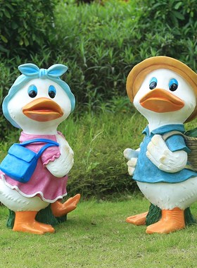 户外花园林儿童落地n商场幼儿园卡通鸭子花缸玻璃钢雕塑摆件装饰