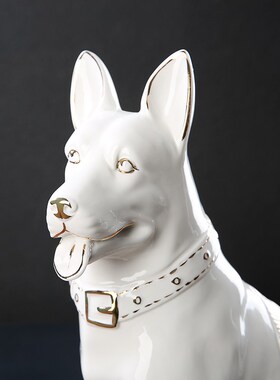 陶瓷狗摆件招财风水大号v生肖工艺品家居装饰品镇宅客厅摆设