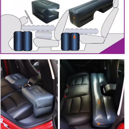 副驾充气腿托放脚神器汽车脚凳脚垫坐车长途睡觉神器充气垫搁脚凳 - 图0