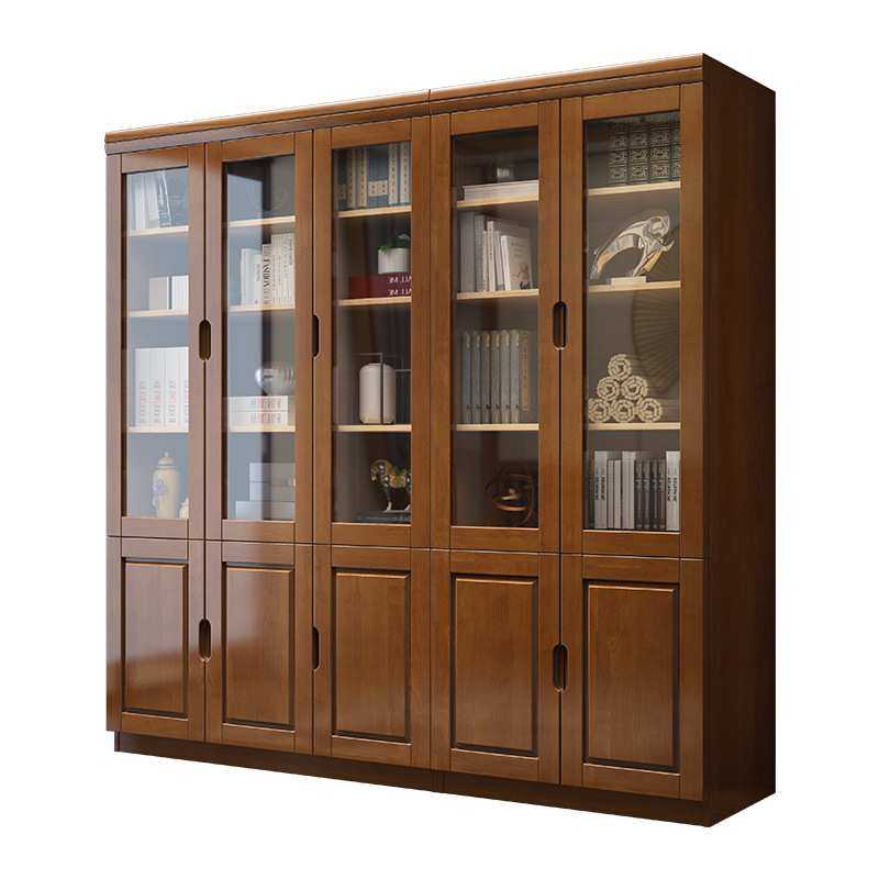 中式实木书柜玻璃书房家具储物柜收纳柜简约置物柜书架厂家直销,淘宝优惠券,粉丝福利购,淘宝优惠卷