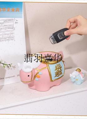 马年生肖马上有钱唐胖马桌面收纳摆件糖果盒P玄关客厅乔迁新年礼,