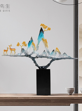 南初先生青山福鹿摆件乔迁送礼