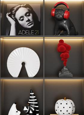 现代简约客厅酒柜摆件轻奢高档家居样板间餐柜展示柜装饰品小众