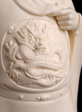 戴玉堂立龙关公陶瓷立刀关二爷像武财神佛像关羽大师林建平摆件