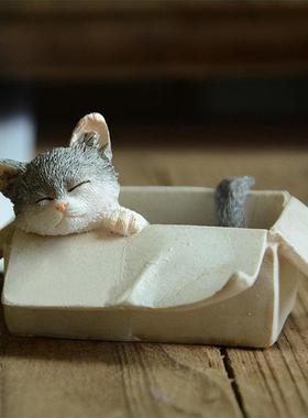 创意可爱猫咪摆件车内装饰品治愈系工位桌面手办生曰礼物男友女友