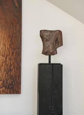 形上中古摆件设计师人像雕塑台底座复古花架服装店陈设墩子装饰品