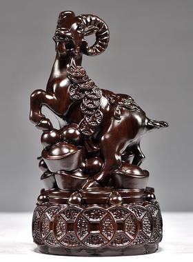 黑檀实木质十二生肖摆件全套木雕鼠牛虎兔龙蛇马羊猴鸡狗猪工艺品