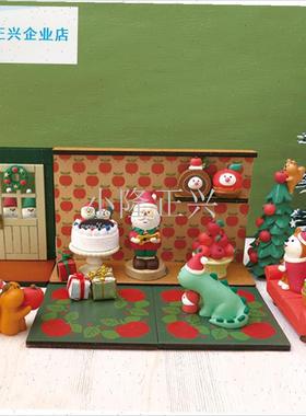 诞节 平安夜恐龙老人雪人雪橇日式猫ZAKPKA装饰品礼品摆件-