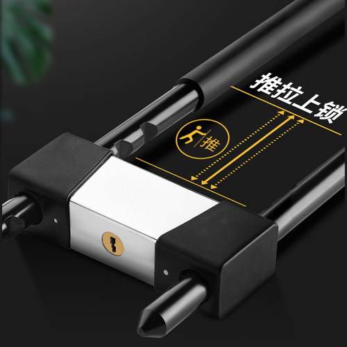 极速玻璃门锁U型锁挂o锁双门插锁玻璃锁推拉门长锁商铺u锁型室外U - 图0