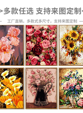 新品数字油画gdiy简约现代风景手工手绘填充填色画画自绘油彩画装