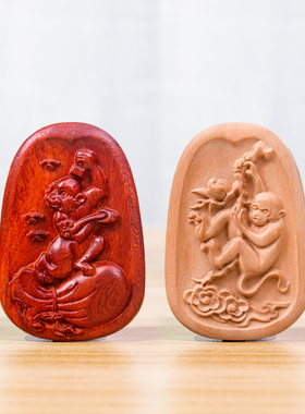 猴子吊坠生肖属相马上封侯属猴佩戴吉祥物项链挂件饰品饰物钥匙扣