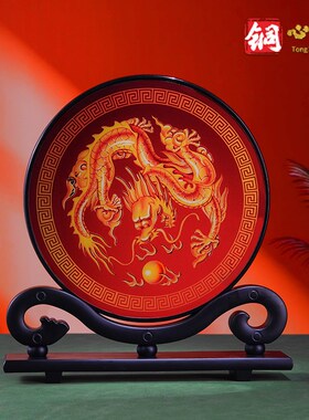 铜雕画《百福》办公室桌面入户装饰画摆台 送领导商务礼物摆件