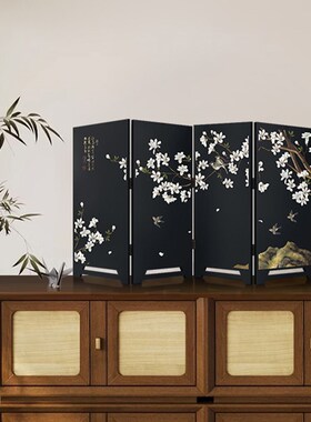 中古风桌面装饰品电视柜斗柜餐边柜创意复古摆件四联小屏风摆台画