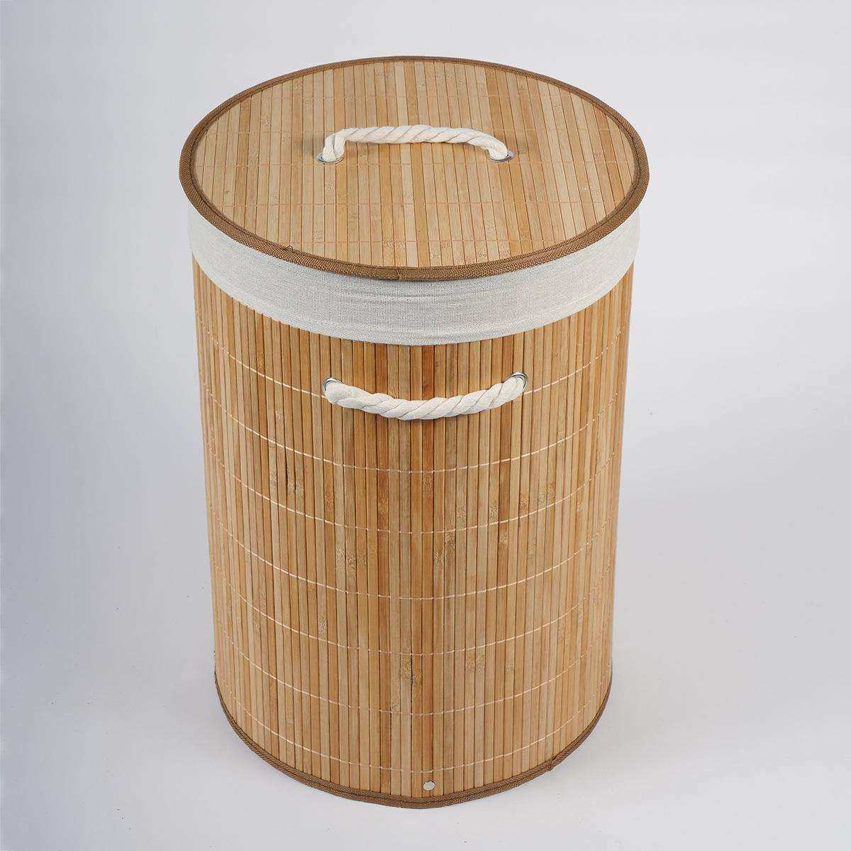 现货竹子折叠收纳桶 洗衣篮子脏衣篓收纳带盖框 两种颜色玩具收纳,淘宝优惠券,粉丝福利购,淘宝优惠卷