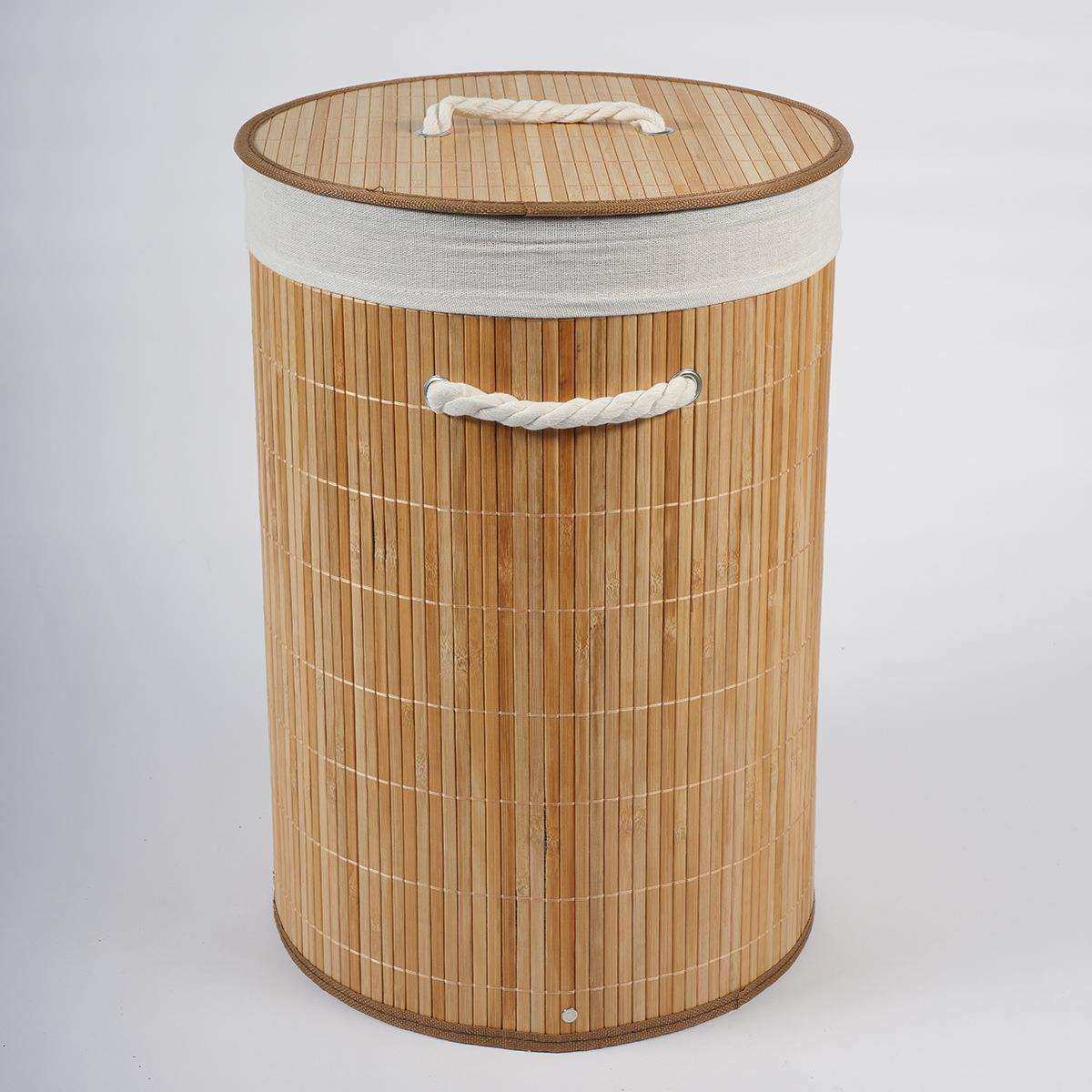 现货竹子折叠收纳桶 洗衣篮子脏衣篓收纳带盖框 两种颜色玩具收纳,淘宝优惠券,粉丝福利购,淘宝优惠卷