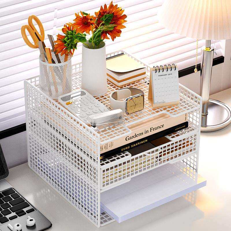 桌面文件收纳架书桌整理置物架办公室书本a4纸抽屉收纳盒多层月衫,淘宝优惠券,粉丝福利购,淘宝优惠卷