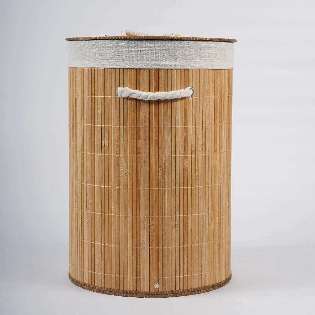 现货竹子折叠收纳桶 洗衣篮子脏衣篓收纳带盖框 两种颜色玩具收纳,淘宝优惠券,粉丝福利购,淘宝优惠卷