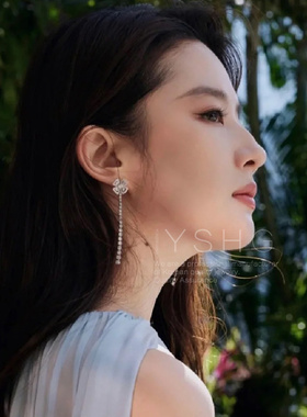 刘亦菲同款耳环 长款花朵流苏耳钉轻奢高级感耳饰女气质奢华百搭
