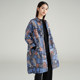 Ma Tiannu blue printed leather jacket