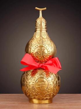 黄铜葫芦摆件八卦开口空心铜葫芦客厅装饰品摆设乔迁新居礼品挂件