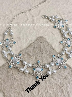 2024新款轻奢双层叠戴颈链高级感婚礼礼服晚宴配饰小众项圈锁骨链