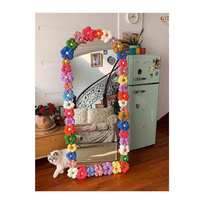 diy泡芙花镜子改造材料包边全身镜泡芙花创意手工落地镜边框装饰,淘宝优惠券,粉丝福利购,淘宝优惠卷