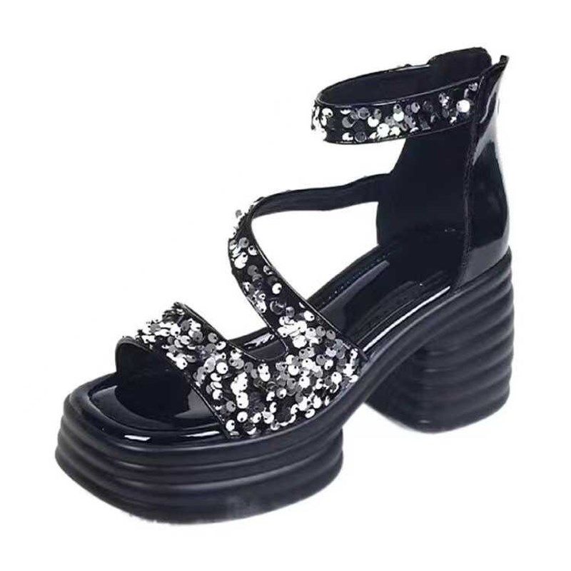 2024年爆款防水台显瘦气质百搭夏季粗跟厚底女士方根复古高跟鞋,淘宝优惠券,粉丝福利购,淘宝优惠卷