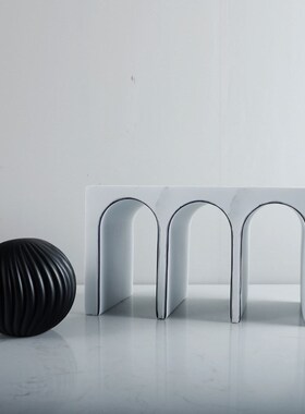 现代简约创意几何拱门摆件轻奢酒店样G板房电视柜餐桌拱桥软装饰