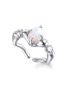 小众特别设计感星耀锆石戒指欧泊石个性高级感开口戒简约食指戒潮