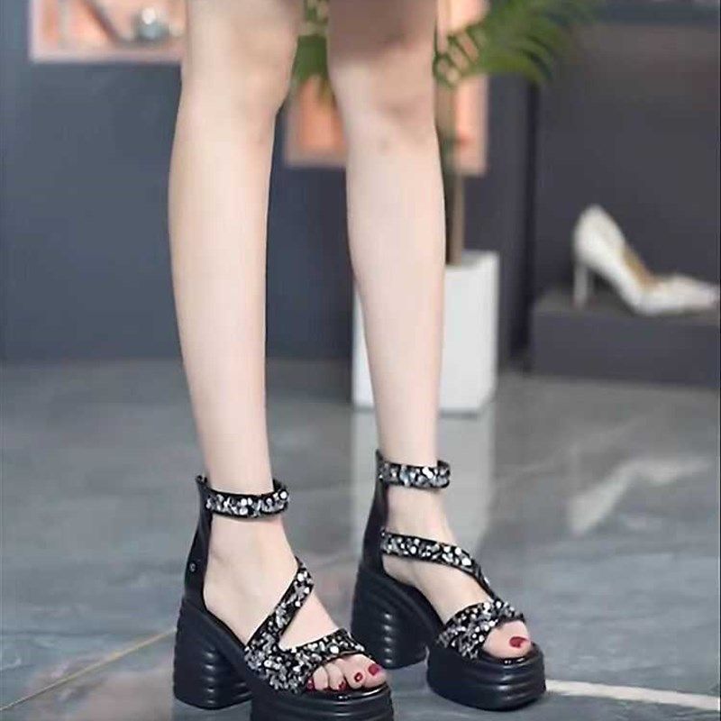 2024年爆款防水台显瘦气质百搭夏季粗跟厚底女士方根复古高跟鞋,淘宝优惠券,粉丝福利购,淘宝优惠卷