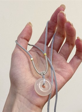 叶优里中式e古风如意锁吊坠项链简约百搭气质玉髓编织锁骨链颈饰