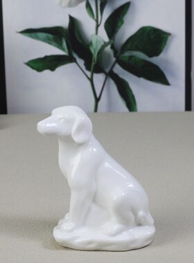 陶瓷十二白色鼠牛狗可爱生肖工艺品客厅玄关办公室家居装饰品摆件