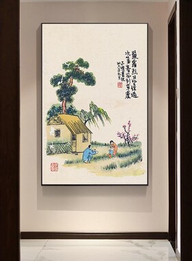 极速丰子恺挂画民国生活装饰画书房复古漫画全集S玄关卧室壁画儿