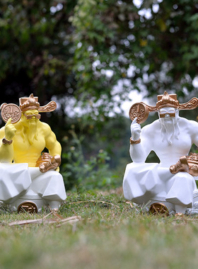 新品肌肉财神爷网红n潮流桌面树脂摆件店铺客厅前台招财公司装饰