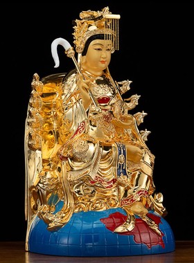 极速台湾铜鎏金地母娘娘神像地母B元君像后土娘娘铜像后土夫人摆