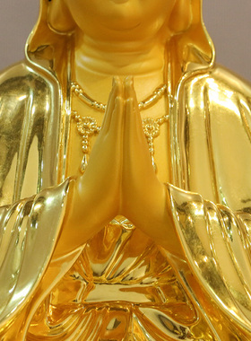 新品贴金合掌f观音佛像供奉摆件南海观世音菩萨佛像居家供奉家用