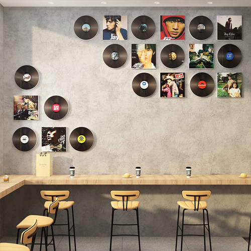 极速网红烧烤店墙面装饰品创意工业风酒I吧场景布置周杰伦黑胶唱 - 图1