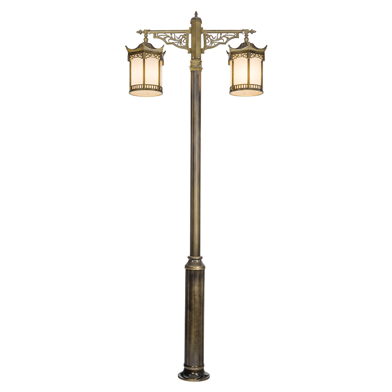 户外庭院灯欧式防水双头别墅花园过道灯中式复古室外高杆景观路灯
