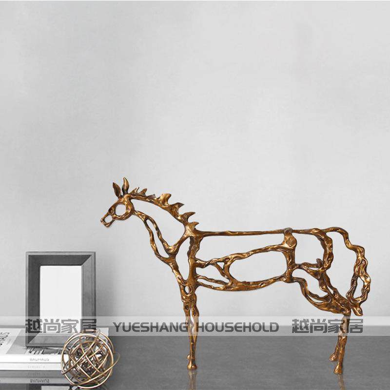 马匹雕塑软装饰品后现代欧式 样板房间新中式摆件金属铸铁摆件,淘宝优惠券,粉丝福利购,淘宝优惠卷