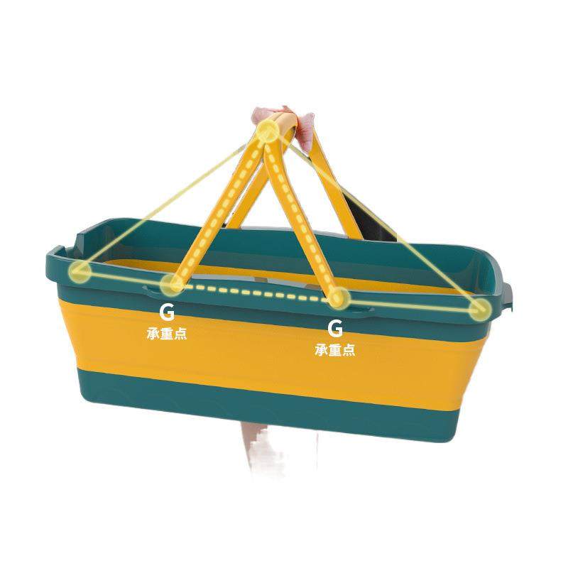 7L折叠洗拖把桶长方形平板拖布拖地塑料洗衣水桶盆家用储水手提车,淘宝优惠券,粉丝福利购,淘宝优惠卷