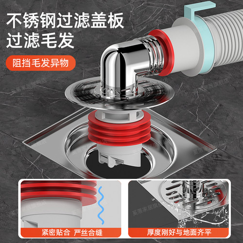 洗衣机下水管地漏接头下水道二合一排水管防返臭神器专用下水三通 - 图0