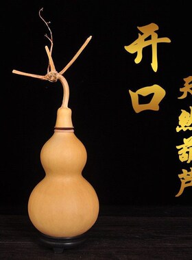 天然葫芦挂件大号龙头摆件开口木葫芦家宅办公福財文玩把件真葫芦