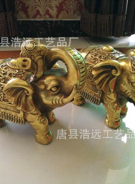 厂家铸铜大象摆件纯铜大象公司门口雕塑莲花底座铜雕大象现货