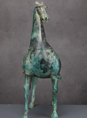 鞍马彩铜b马摆件马到成功家居客厅书房装饰品办公室摆设商务送礼