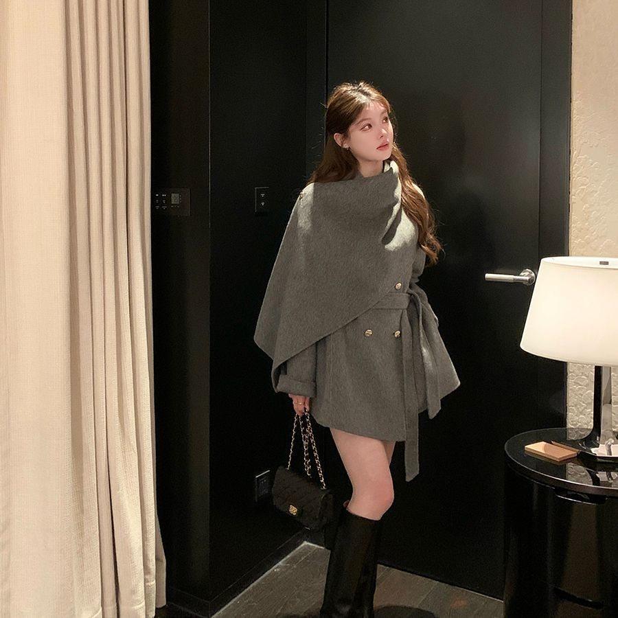 千金穿搭高级感披肩围巾斗篷呢子大衣温柔毛呢外套女秋冬夹棉加厚,淘宝优惠券,粉丝福利购,淘宝优惠卷