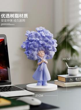 轻奢女孩桌面摆件客厅玄关电视柜酒柜家居软装饰品生日礼物送女生