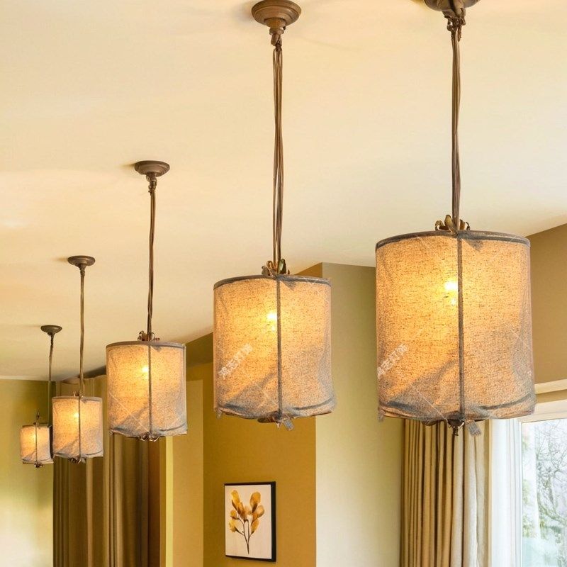 亚麻吊灯新中式餐厅日式仿古灯笼复古民宿茶楼火锅烤肉店专用射灯,淘宝优惠券,粉丝福利购,淘宝优惠卷